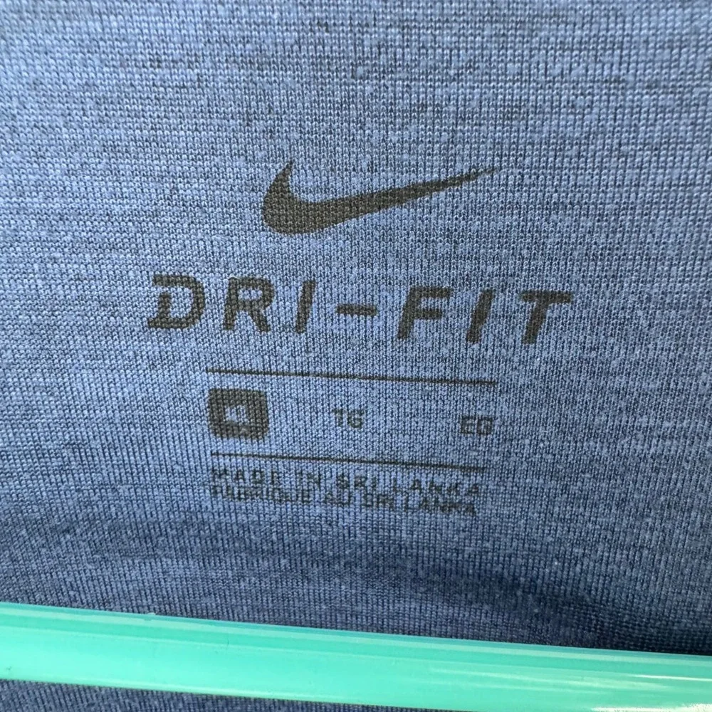Nike‎ Dri-FIT Mens Quarter Zip Pullover Blue Space Dye Heathered XL Long Sleeve